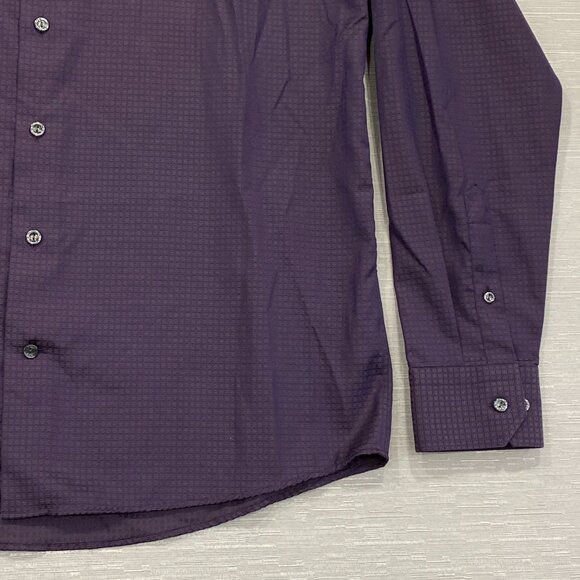 ETON Shirt Mens XL 17 43 Slim Fit Dark Purple Button Front Long Sleeve - Picture 7 of 15